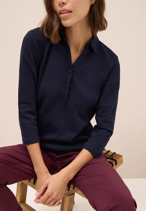 Poloshirt mit 3/4-Arm urban dark blue