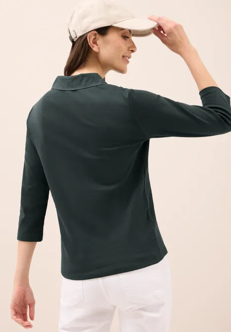 Poloshirt mit 3/4-Arm ink green