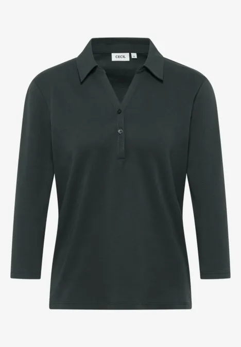 Poloshirt mit 3/4-Arm ink green