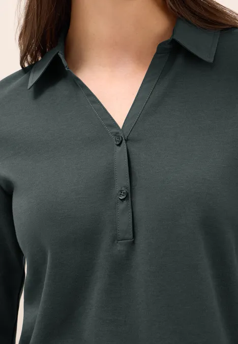Poloshirt mit 3/4-Arm ink green