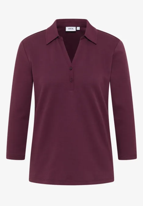 Poloshirt met 3/4 mouwen mulberry red