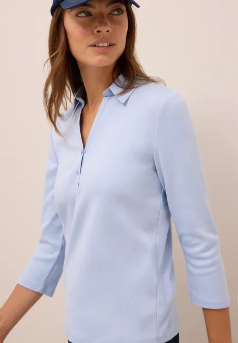 Poloshirt mit 3/4-Arm mountain blue
