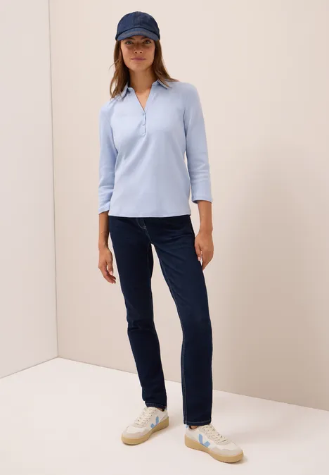 Poloshirt mit 3/4-Arm mountain blue