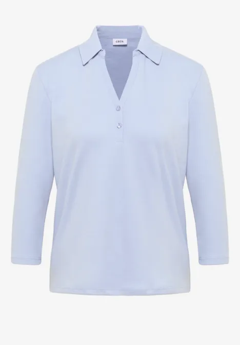 Poloshirt mit 3/4-Arm mountain blue