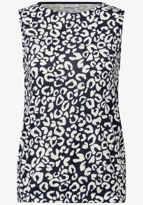 Top mit Leo-Muster urban dark blue