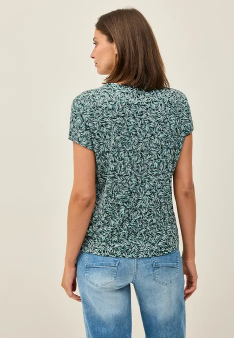 Ausbrenner Shirt mit Print ink green