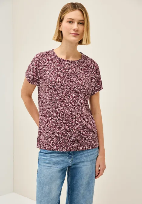Ausbrenner Shirt mit Print mulberry red