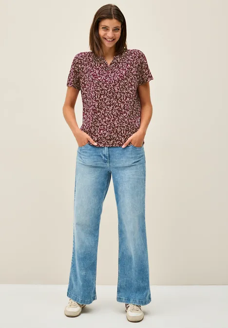 Shirt mit Minimal Print mulberry red