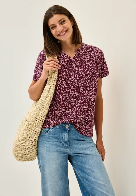 Shirt mit Minimal Print mulberry red