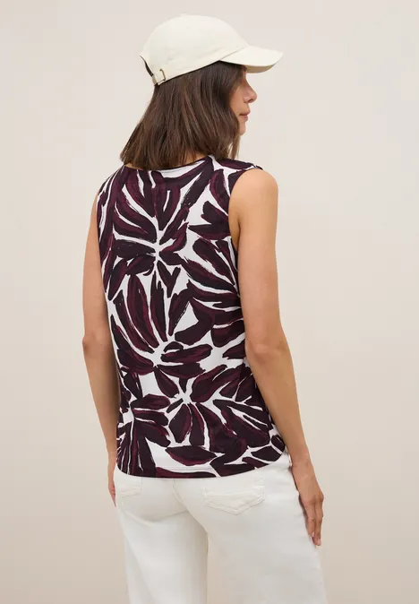 Top mit Smok Details mulberry red