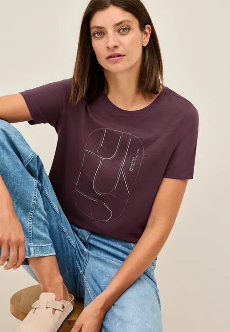 T-Shirt mit Artwork mulberry red