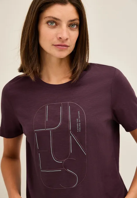 T-Shirt mit Artwork mulberry red