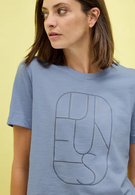 T-Shirt mit Artwork mountain blue