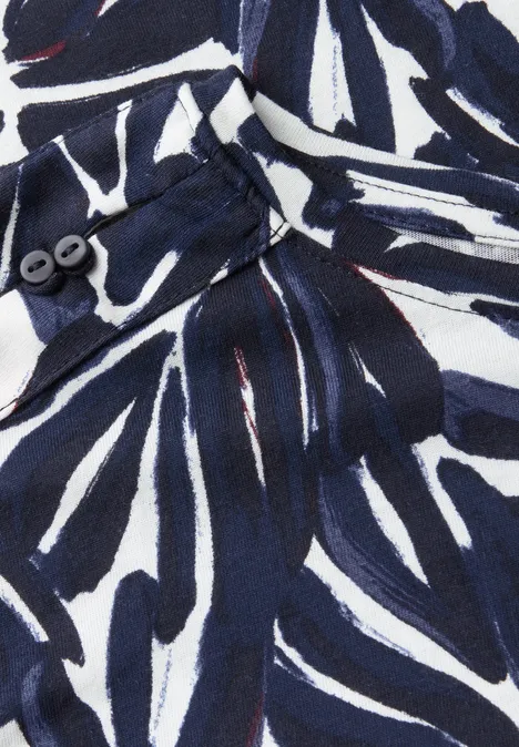 Print-Shirt mit Knopfdetail urban dark blue