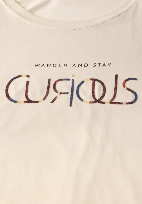 T-Shirt mit Wording light beige