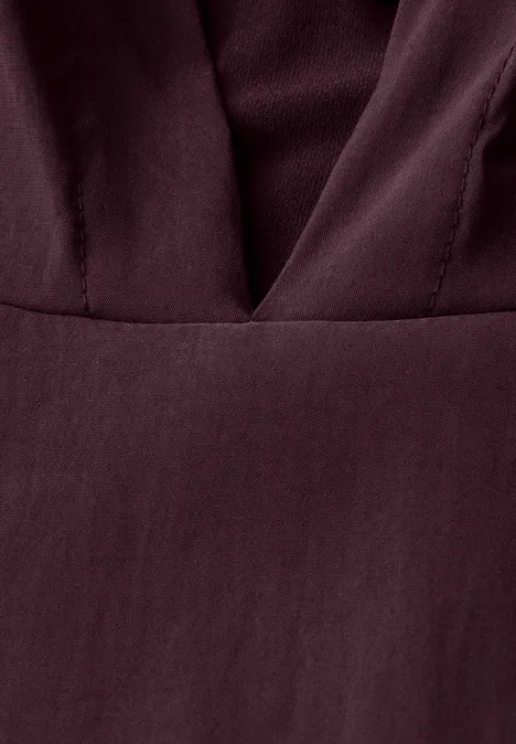 Materialmix Kapuzenshirt mulberry red