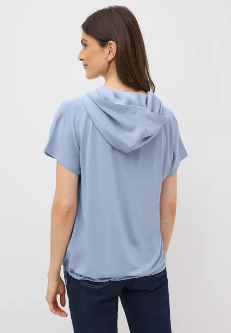 Materialmix Kapuzenshirt mountain blue