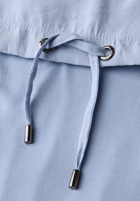Materialmix Kapuzenshirt mountain blue