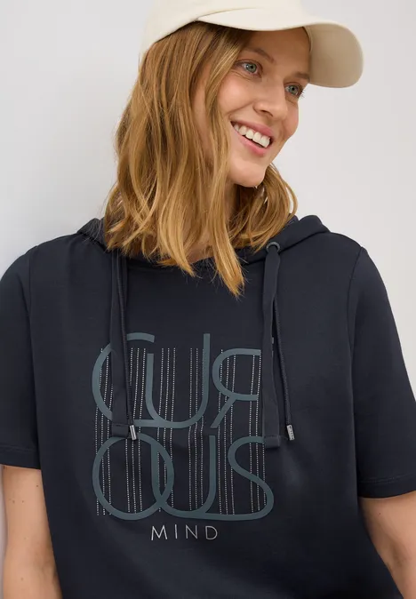 Kapuzenshirt mit Wording urban dark blue