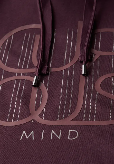Kapuzenshirt mit Wording mulberry red