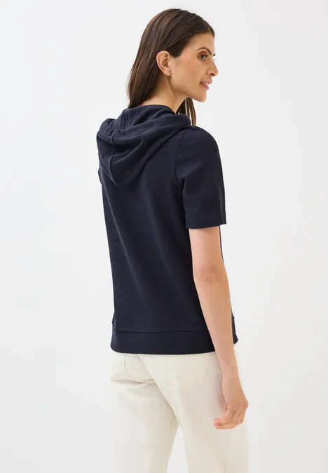 Bouclé Slub Kapuzenshirt urban dark blue