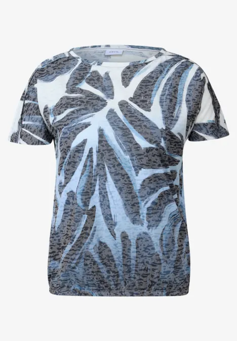 Ausbrenner-Shirt mit Muster urban dark blue