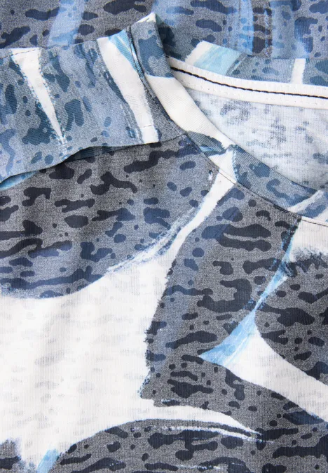Ausbrenner-Shirt mit Muster urban dark blue