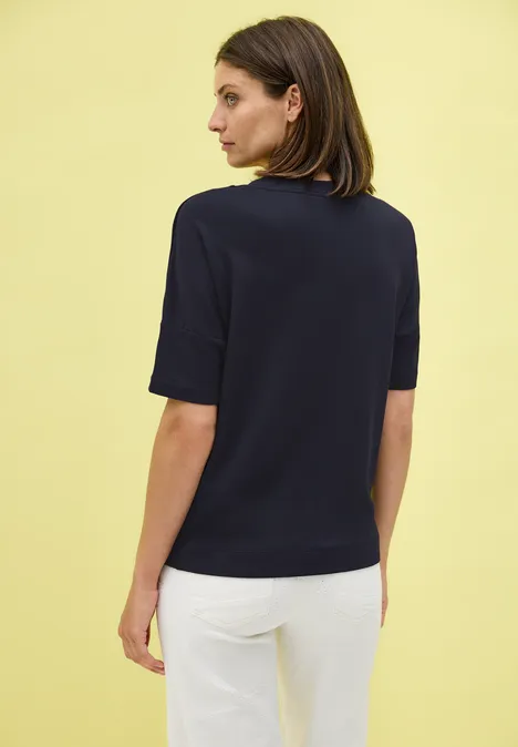 T-Shirt mit Knopfdetail urban dark blue