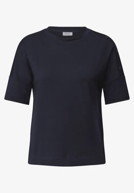 T-Shirt mit Knopfdetail urban dark blue