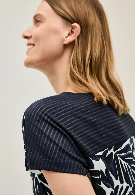 Print Shirt mit Details urban dark blue