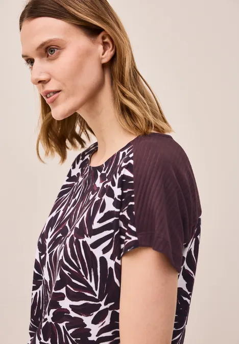Print Shirt mit Details mulberry red