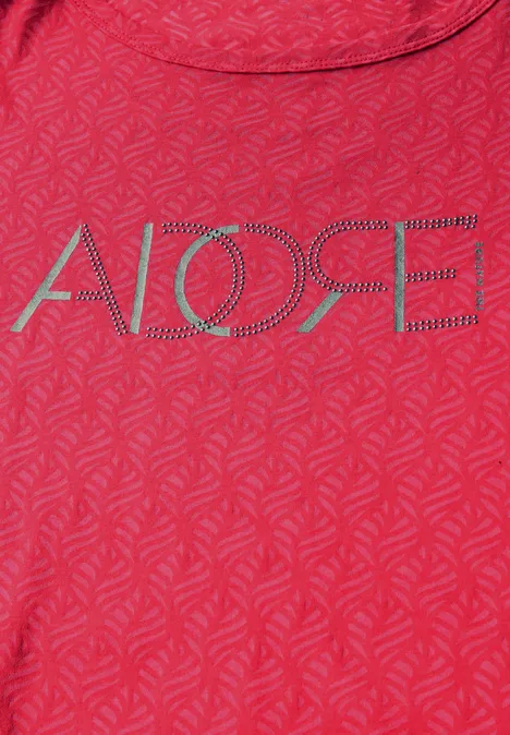 Ausbrenner-Shirt mit Wording glazed apple red