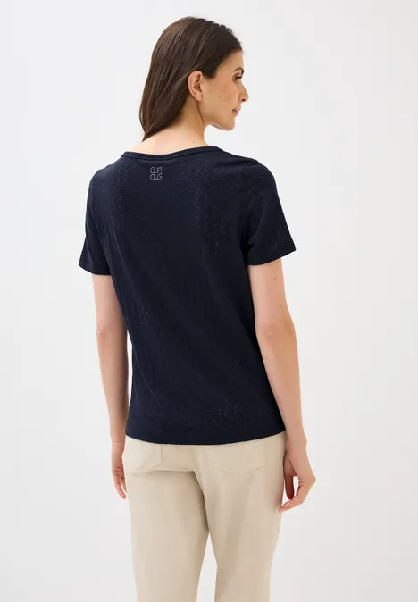 Ausbrenner-Shirt mit Wording urban dark blue