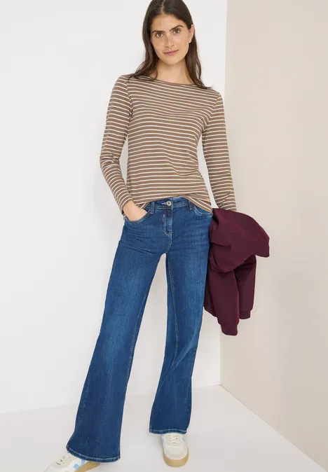 Gestreiftes Shirt natural taupe