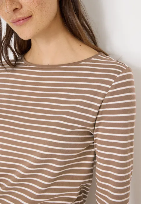 Gestreiftes Shirt natural taupe