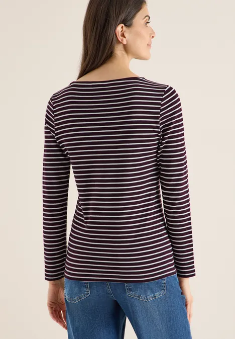 Gestreiftes Shirt eggplant red