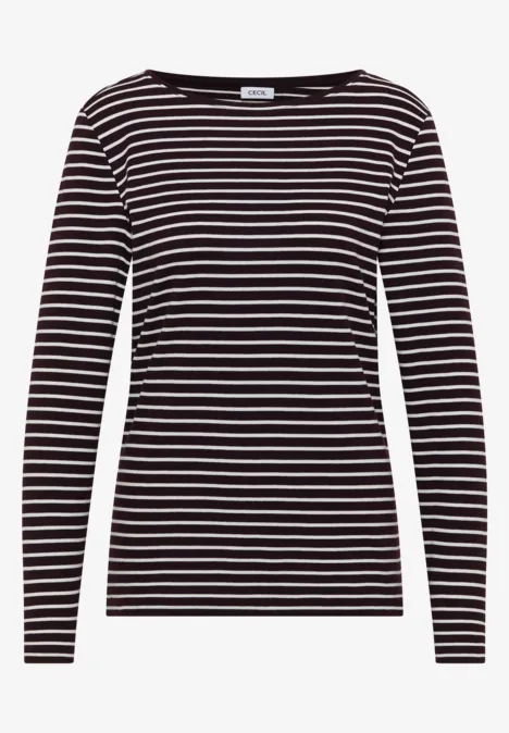 Gestreiftes Shirt eggplant red