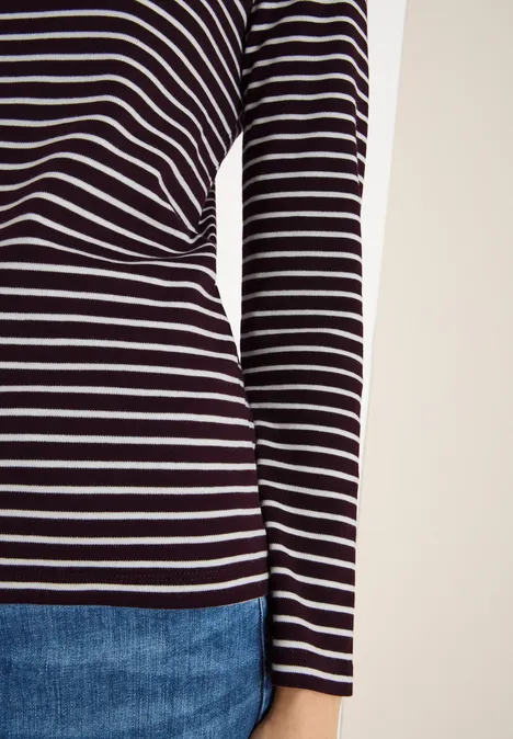 Gestreiftes Shirt eggplant red