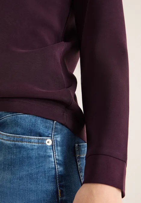 Shirt met borduursel eggplant red