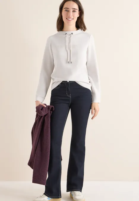 Shirt met borduursel light greige