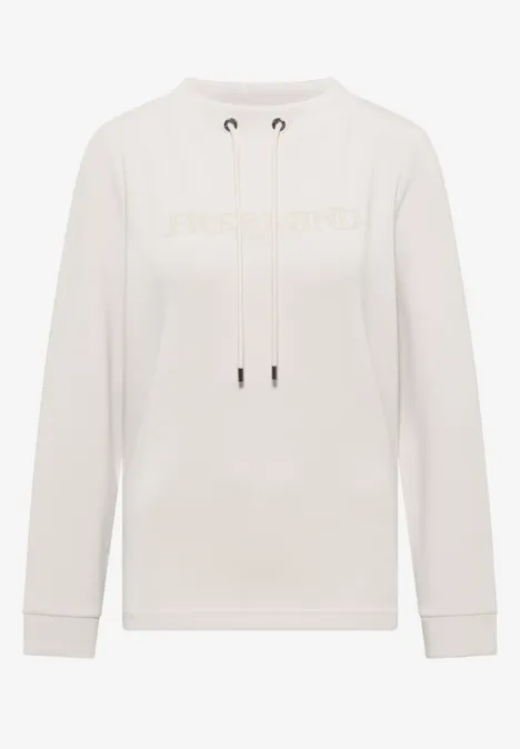 Shirt met borduursel light greige