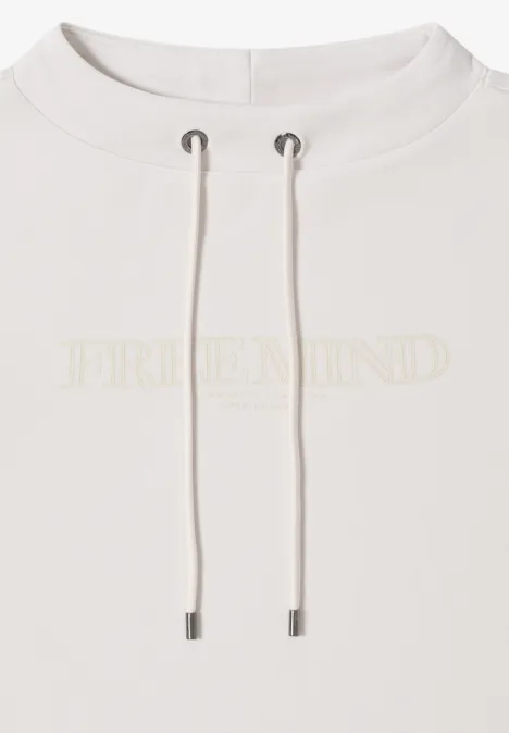 Shirt met borduursel light greige