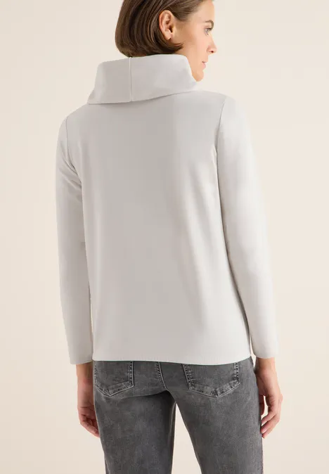 Shirt met grote kraag light greige
