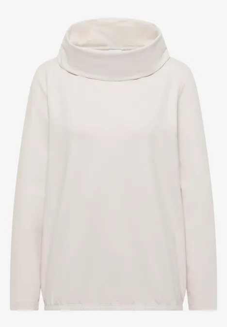 Shirt met grote kraag light greige