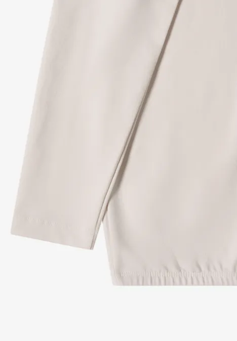 Shirt met grote kraag light greige