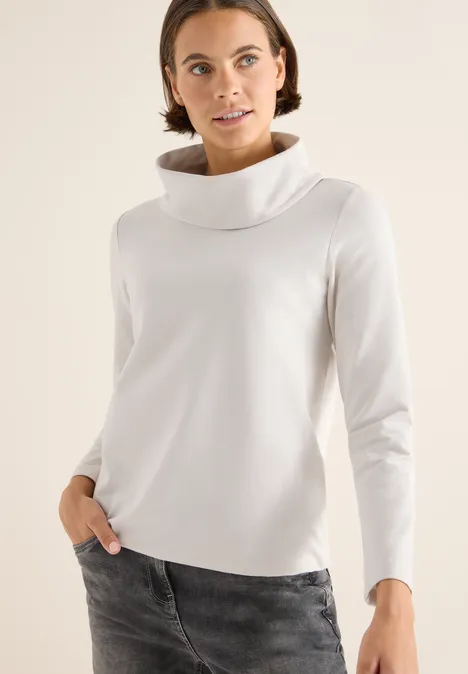 Shirt met grote kraag light greige