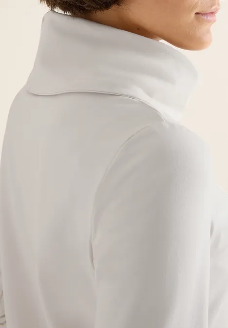 Shirt met grote kraag light greige