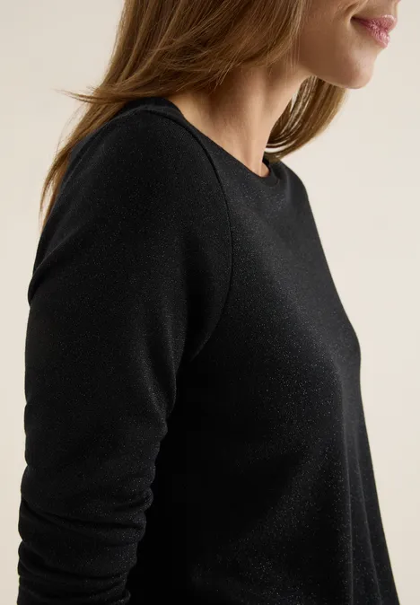 Glitzerndes Jersey Shirt Black