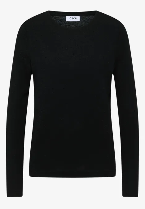 Glitzerndes Jersey Shirt Black