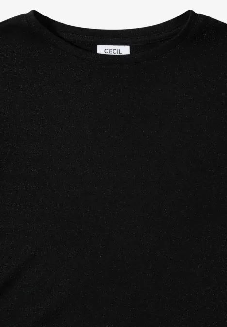 Glitzerndes Jersey Shirt Black